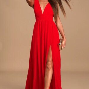Lulu's Red Maxi Dress Size 12